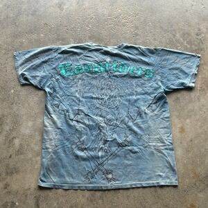 Vintage Easyriders Graphic T‎ Shirt Biker Motorcycle Skull Axes Blue Mens